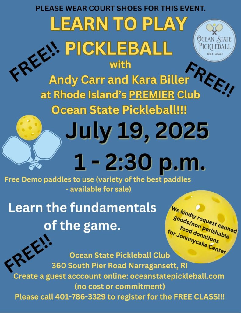 July 19 2025 Learn To Play Clinic - Ocean State Pickleball Club