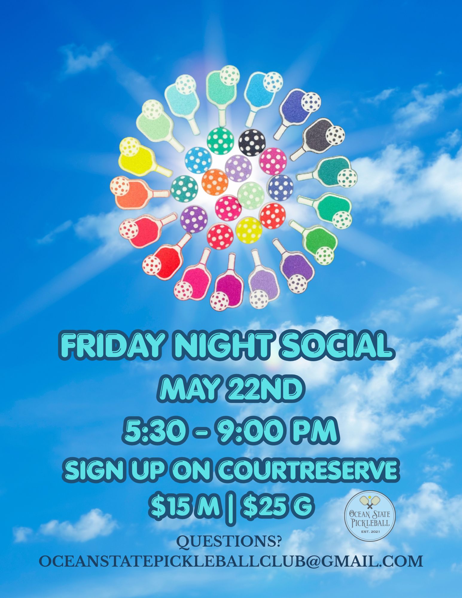 May 2026 - Friday Night Social - Ocean State Pickleball Club