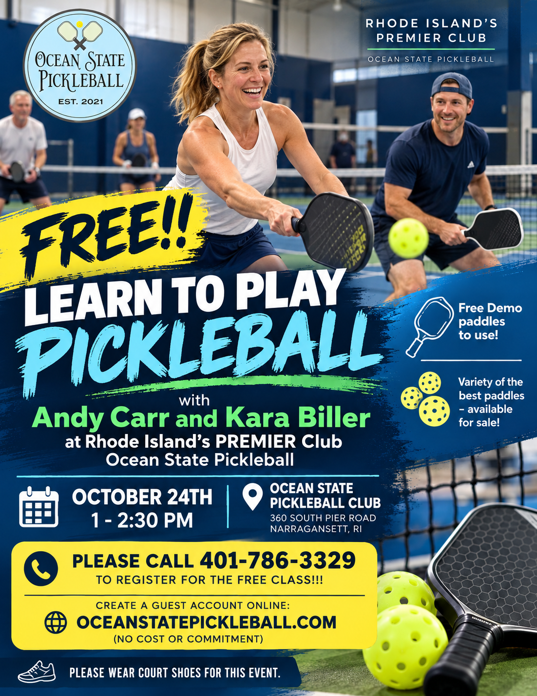 Learn To Play Pickleball – FREE CLINIC – 10/24/26